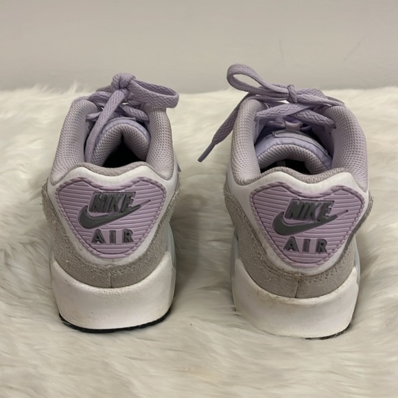 Nike Air Max 90s Style LTR Shoes Lavender White Leather Sneakers Shoes Size 4.5Y - Picture 4 of 9